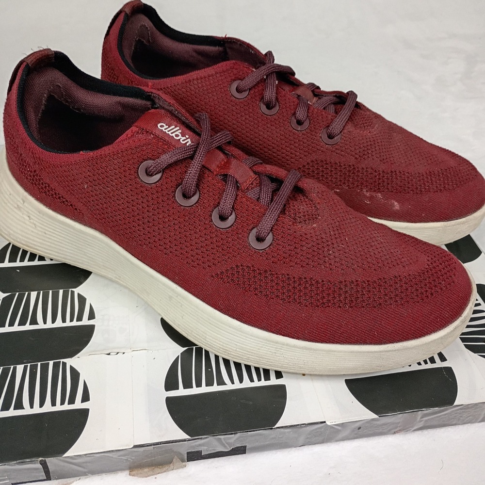 Allbirds Tree Gliders Burgundy Red Mesh Walking Sneakers Mens 10 TRG M10